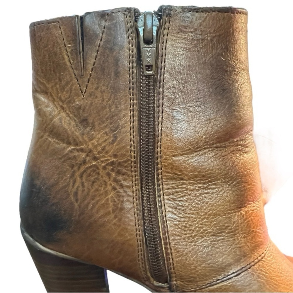 Diba True Jilly Ann Leather Fringed Side Zip Booties Size 7.5 - Picture 9 of 9